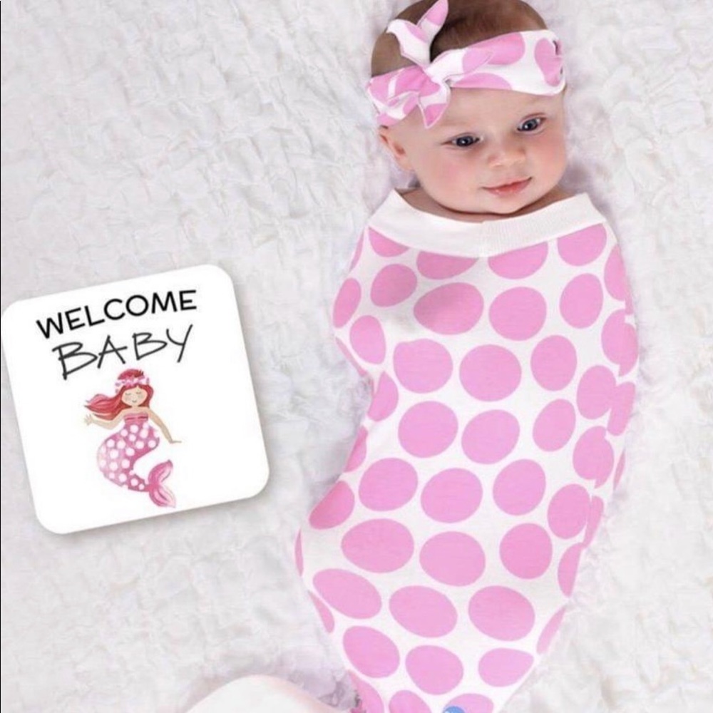 Pink Mermaid Cocoon Swaddle